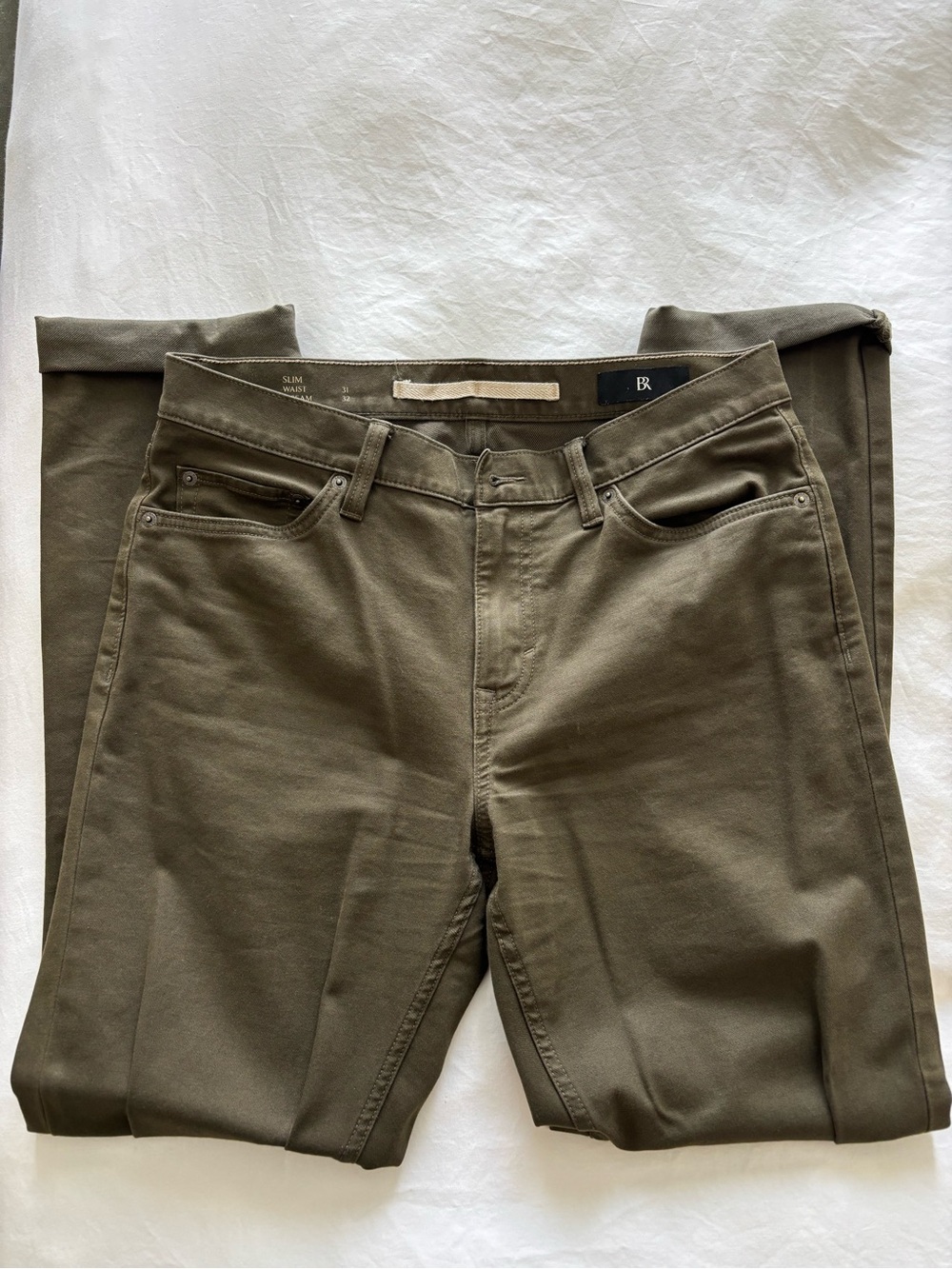 Banana Republic Traveler Pants – Men’s 31x32 – Dark Olive – Slim Fit